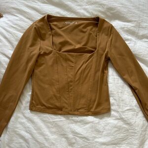 A&F Long Sleeve Top with Corset Details